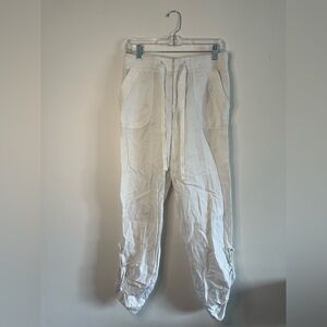 Ann Taylor Loft Lounge White Linen Pants with Pockets Size 2